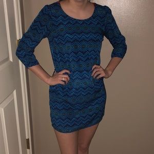 Blue patterned BeBop dress!